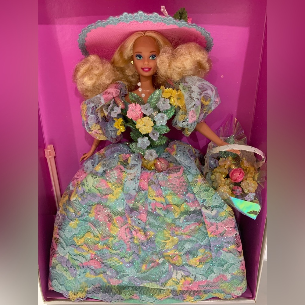 Barbie 1994 Mattel Spring Bouquet Doll Enchanted Seasons Collection Limited - Picture 4 of 7